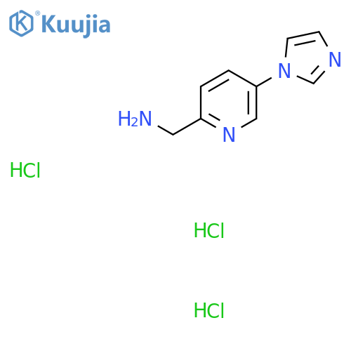 1-5-(1H-imidazol-1-yl)pyridin-2-ylmethanamine trihydrochloride structure