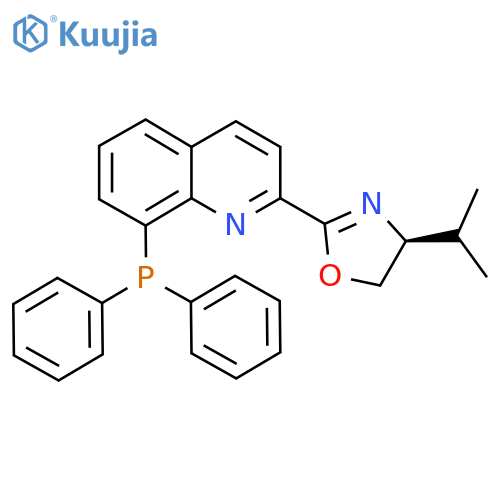 (S)-2-(8-(Diphenylphosphanyl)quinolin-2-yl)-4-isopropyl-4,5-dihydrooxazole structure
