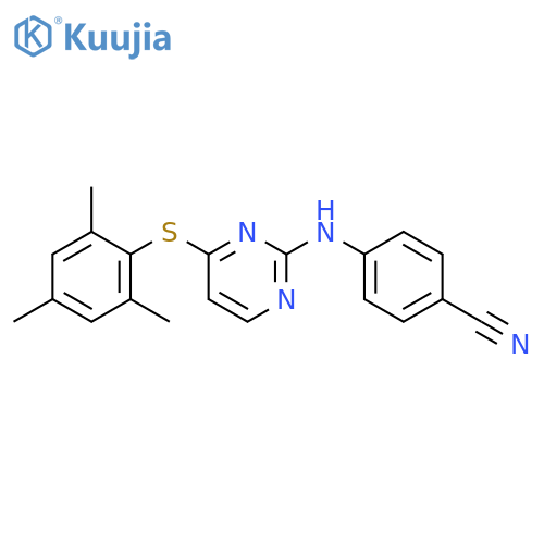 Benzonitrile, 4-[[4-[(2,4,6-trimethylphenyl)thio]-2-pyrimidinyl]amino]- structure