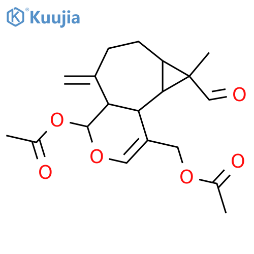 2,3-Epoxy-2,3-seco-3,10(14)-aromadendradiene-2,13,15-triol; (2α,11R)-form, 13-Aldehyde, di-Ac structure