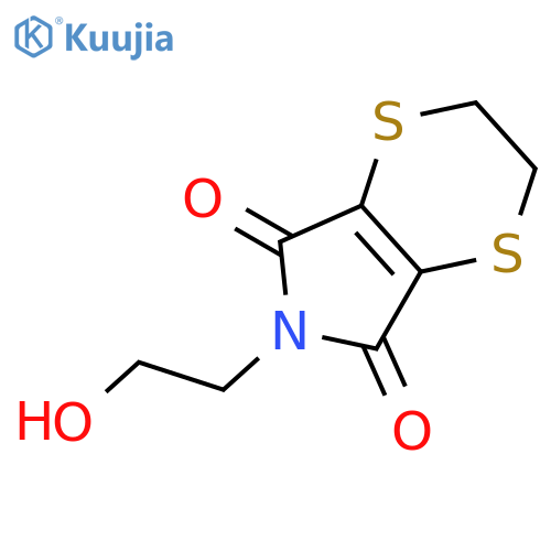 5H-1,4-Dithiino[2,3-c]pyrrole-5,7(6H)-dione,2,3-dihydro-6-(2-hydroxyethyl)- structure