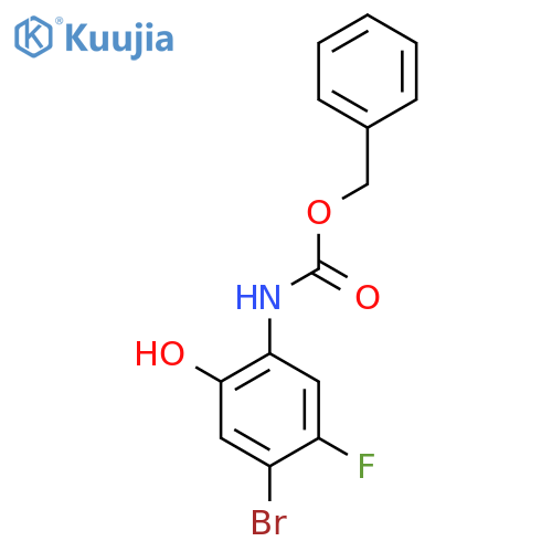 benzyl N-(4-bromo-5-fluoro-2-hydroxyphenyl)carbamate structure