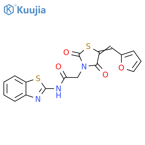 3-Thiazolidineacetamide, N-2-benzothiazolyl-5-(2-furanylmethylene)-2,4-dioxo- structure