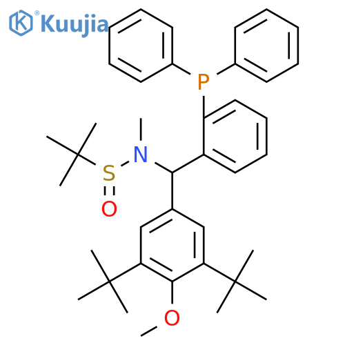N-[(3,5-Ditert-butyl-4-methoxyphenyl)-(2-diphenylphosphanylphenyl)methyl]-N,2-dimethylpropane-2-sulfinamide structure