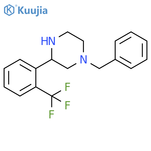 Piperazine, 1-(phenylmethyl)-3-[2-(trifluoromethyl)phenyl]- structure
