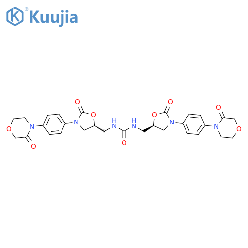 Urea, N,N'-bis[[(5R)-2-oxo-3-[4-(3-oxo-4-morpholinyl)phenyl]-5-oxazolidinyl]methyl]- structure