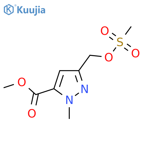 Methyl 1-methyl-3-(((methylsulfonyl)oxy)methyl)-1H-pyrazole-5-carboxylate structure
