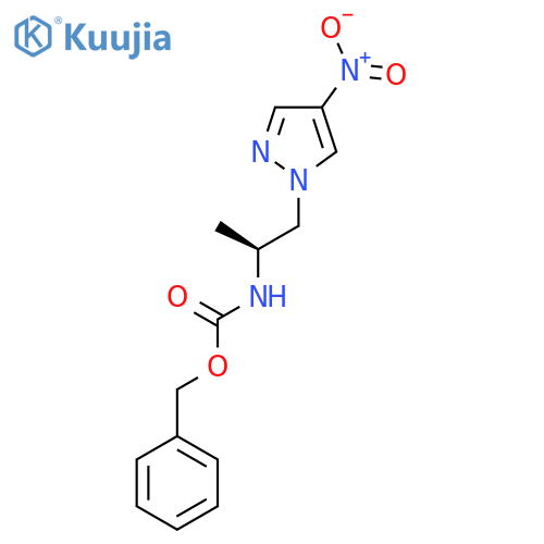 Benzyl (S)-(1-(4-nitro-1H-pyrazol-1-yl)propan-2-yl)carbamate structure