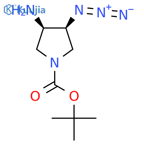 rac-tert-butyl (3R,4S)-3-amino-4-azidopyrrolidine-1-carboxylate structure