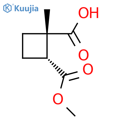 rac-(1R,2S)-2-(methoxycarbonyl)-1-methylcyclobutane-1-carboxylic acid, cis structure
