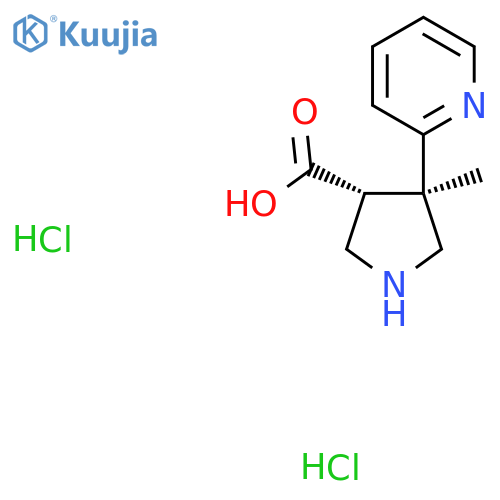 rac-(3R,4R)-4-methyl-4-(pyridin-2-yl)pyrrolidine-3-carboxylic acid dihydrochloride structure