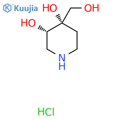 (3S,4S)-4-(Hydroxymethyl)piperidine-3,4-diol;hydrochloride structure