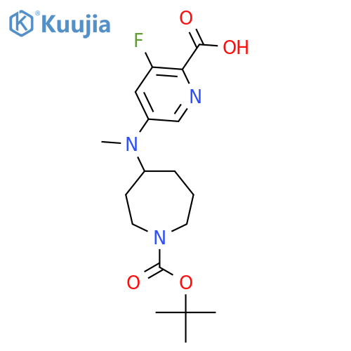 5-({1-[(Tert-butoxy)carbonyl]azepan-4-yl}(methyl)amino)-3-fluoropyridine-2-carboxylic acid structure