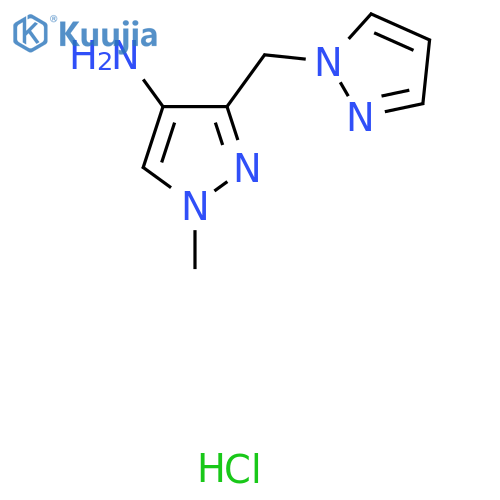 1-methyl-3-(1H-pyrazol-1-yl)methyl-1H-pyrazol-4-amine hydrochloride structure