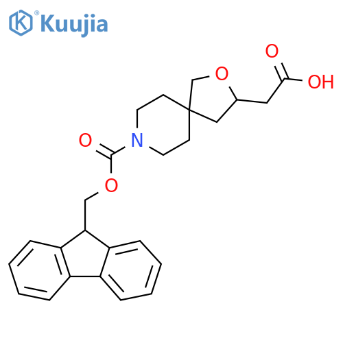 2-(8-{(9H-fluoren-9-yl)methoxycarbonyl}-2-oxa-8-azaspiro4.5decan-3-yl)acetic acid structure