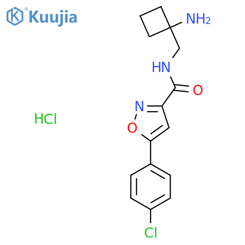 N-[(1-Aminocyclobutyl)methyl]-5-(4-chlorophenyl)-1,2-oxazole-3-carboxamide;hydrochloride structure