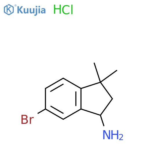 6-bromo-3,3-dimethyl-2,3-dihydro-1H-inden-1-amine hydrochloride structure