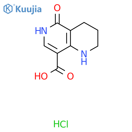 5-hydroxy-1,2,3,4-tetrahydro-1,6-naphthyridine-8-carboxylic acid hydrochloride structure