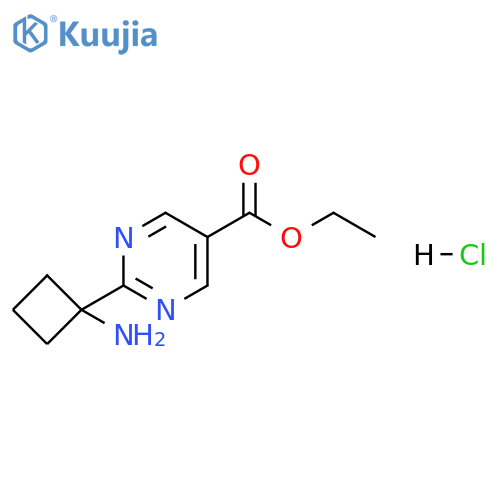 ethyl 2-(1-aminocyclobutyl)pyrimidine-5-carboxylate hydrochloride structure
