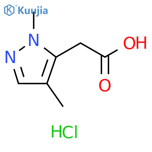 1H-Pyrazole-5-acetic acid, 1,4-dimethyl-, hydrochloride (1:1) structure