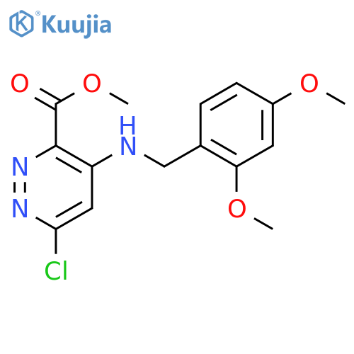 6-Chloro-4-(2,4-dimethoxy-benzylamino)-pyridazine-3-carboxylic acid methyl ester structure