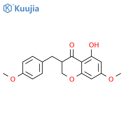 5,7-Dihydroxy-3-(4-hydroxybenzyl)-4-chromanone; (ξ)-form, 4',7-Di-Me ether structure