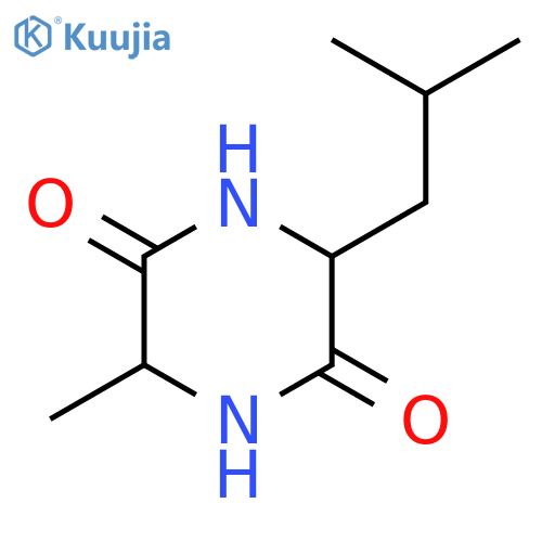 (3S,6S)-3-methyl-6-(2-methylpropyl)piperazine-2,5-dione structure