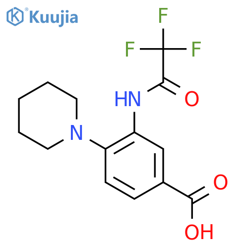 4-(Piperidin-1-yl)-3-(trifluoroacetamido)benzoic acid structure