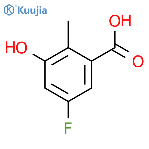 Benzoic acid, 5-fluoro-3-hydroxy-2-methyl- structure