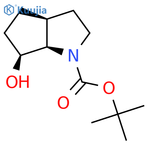 rac-tert-butyl (3aR,6R,6aS)-6-hydroxy-octahydrocyclopenta[b]pyrrole-1-carboxylate structure