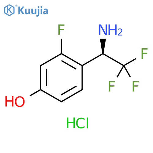 4-(1R)-1-amino-2,2,2-trifluoroethyl-3-fluorophenol hydrochloride structure