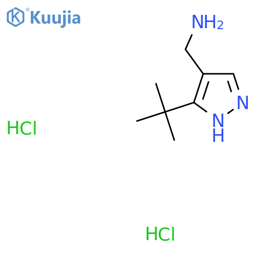 1-(3-tert-butyl-1H-pyrazol-4-yl)methanamine dihydrochloride structure