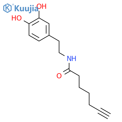 N-2-(3,4-dihydroxyphenyl)ethylhept-6-ynamide structure