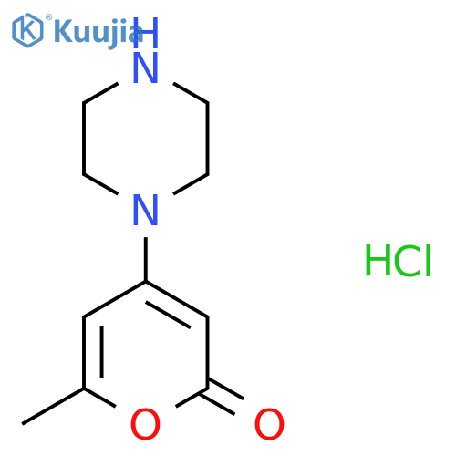 6-methyl-4-(piperazin-1-yl)-2H-pyran-2-one hydrochloride structure
