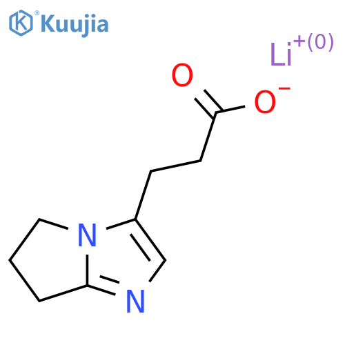 lithium(1+) 3-{5H,6H,7H-pyrrolo1,2-aimidazol-3-yl}propanoate structure