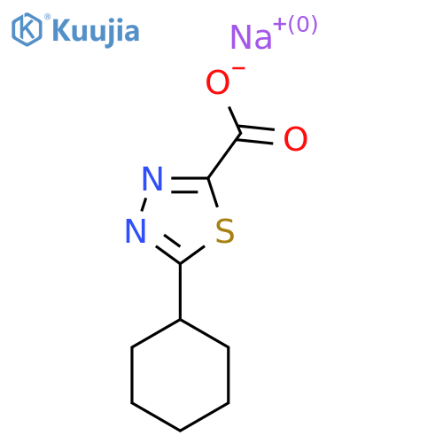 sodium 5-cyclohexyl-1,3,4-thiadiazole-2-carboxylate structure