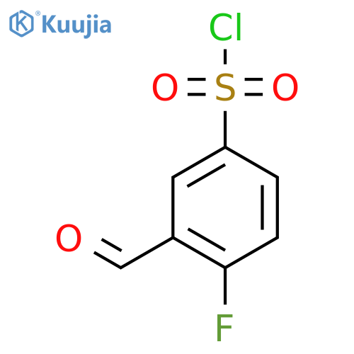 4-fluoro-3-formylbenzene-1-sulfonyl chloride structure