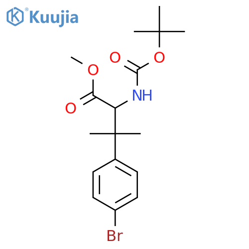 methyl 3-(4-bromophenyl)-2-{(tert-butoxy)carbonylamino}-3-methylbutanoate structure