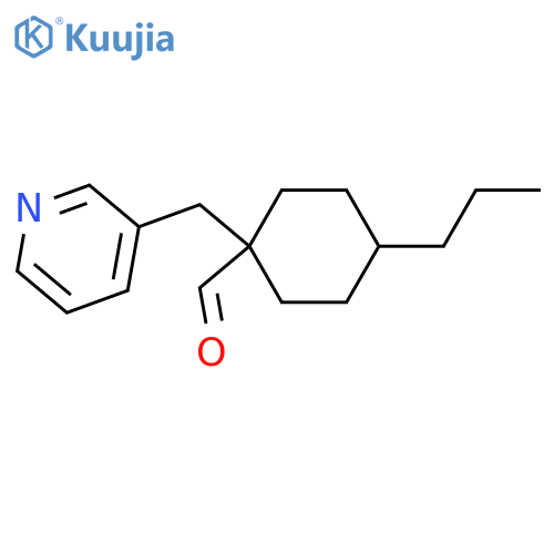 4-propyl-1-(pyridin-3-yl)methylcyclohexane-1-carbaldehyde structure
