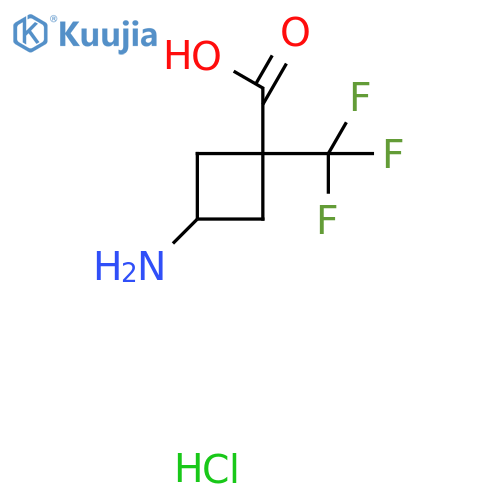 rac-(1s,3s)-3-amino-1-(trifluoromethyl)cyclobutane-1-carboxylic acid hydrochloride structure