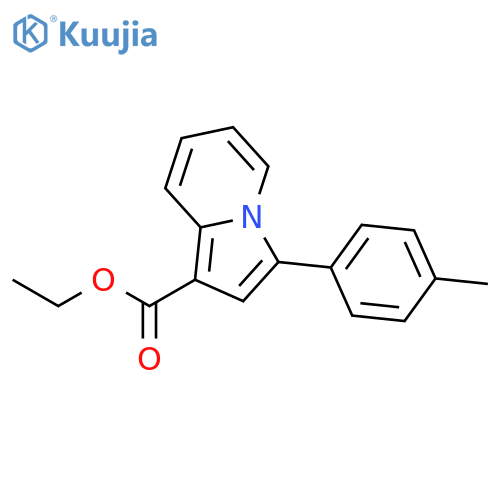 1-Indolizinecarboxylic acid, 3-(4-methylphenyl)-, ethyl ester structure
