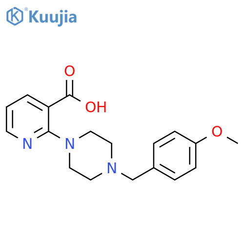 2-{4-[(4-Methoxyphenyl)methyl]piperazin-1-yl}pyridine-3-carboxylic acid structure