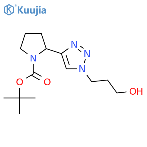 tert-butyl 2-[1-(3-hydroxypropyl)-1H-1,2,3-triazol-4-yl]pyrrolidine-1-carboxylate structure
