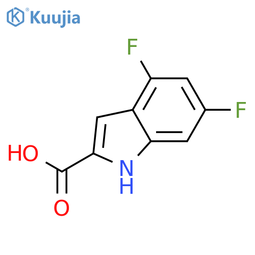 4,6-difluoro-1H-indole-2-carboxylic acid structure