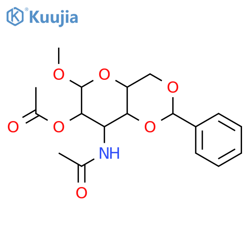 a-D-Glucopyranoside, methyl3-(acetylamino)-3-deoxy-4,6-O-(phenylmethylene)-, 2-acetate structure