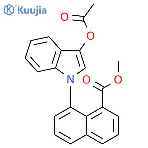 1-Naphthalenecarboxylic acid, 8-[3-(acetyloxy)-1H-indol-1-yl]-, methyl ester structure