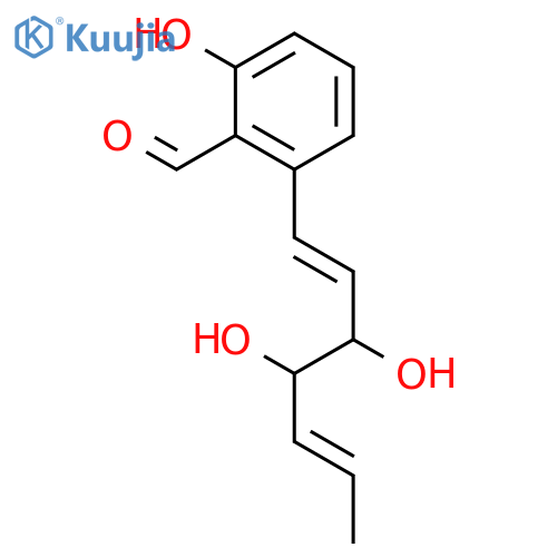 Benzaldehyde,2-[(1E,3R,4S,5E)-3,4-dihydroxy-1,5-heptadien-1-yl]-6-hydroxy- structure