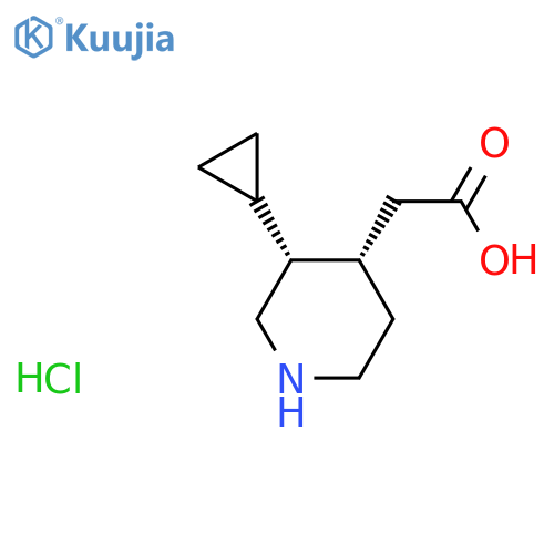 2-(3R,4S)-3-cyclopropylpiperidin-4-ylacetic acid hydrochloride structure