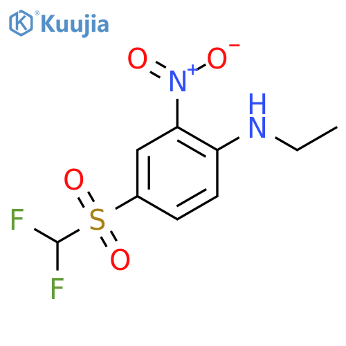 Benzenamine,4-[(difluoromethyl)sulfonyl]-N-ethyl-2-nitro- structure