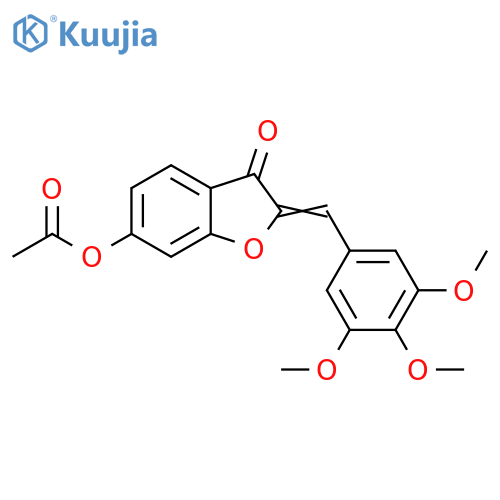 (2Z)-3-oxo-2-(3,4,5-trimethoxyphenyl)methylidene-2,3-dihydro-1-benzofuran-6-yl acetate structure